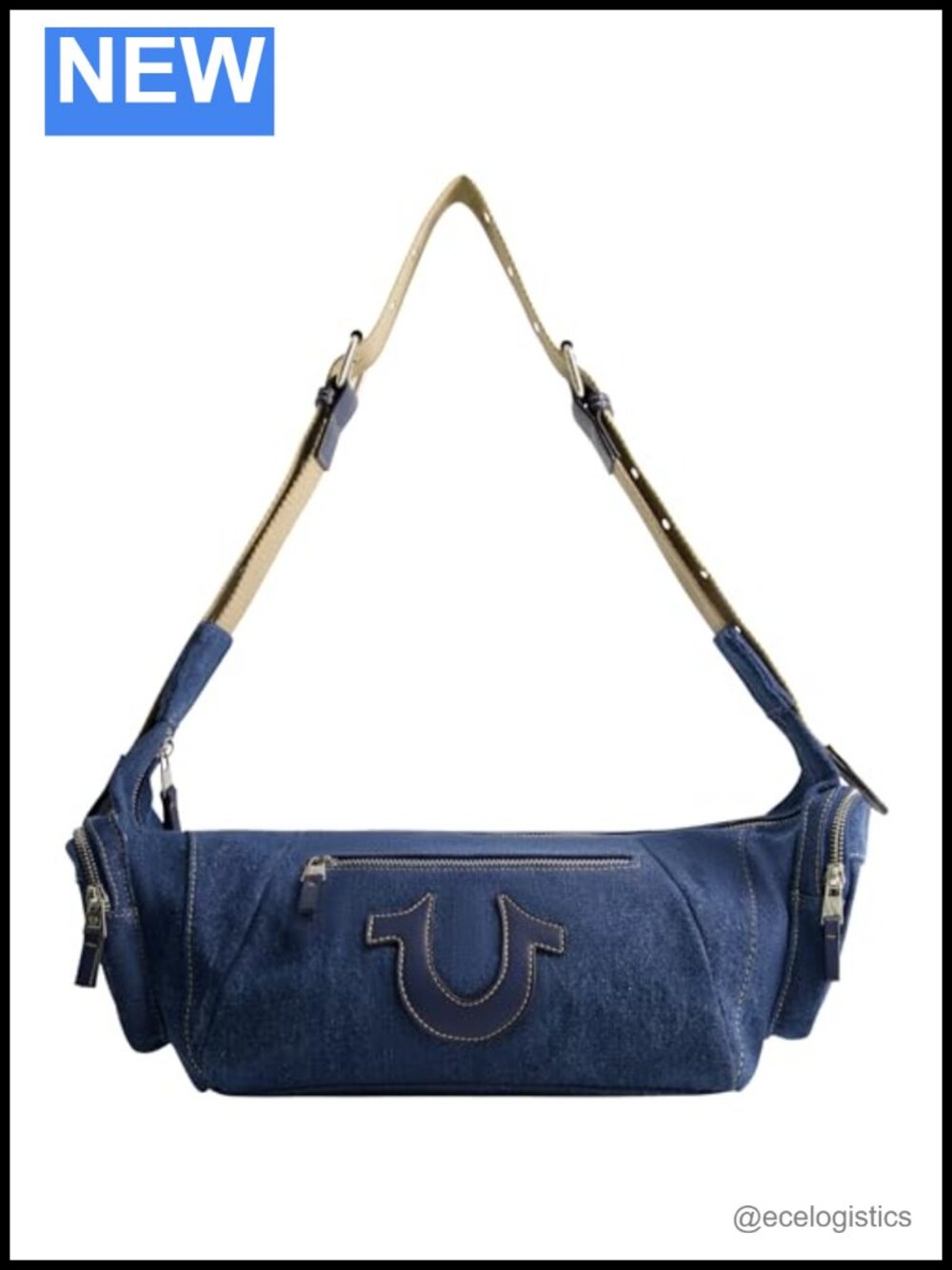 True Religion Denim Hobo Bag with Adjustable Strap